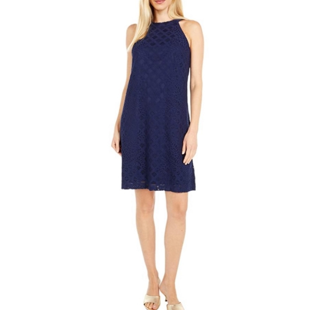 NWT Lilly Pulitzer Rayanne Lace Shift Dress L Pineapple Lace Halter Style